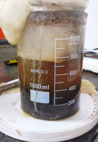 Water sample after 30 minutes of BDD treatment