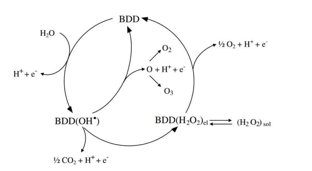 boron-doped diamond electrode